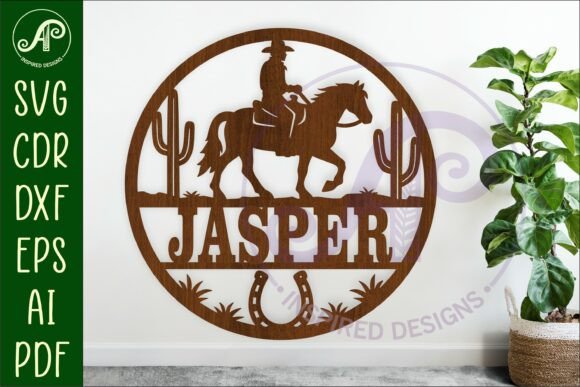 Download Cowboy Horse Name Wall Art Sign, SVG - Premium Resources