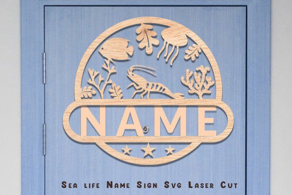 Download Sea Life Room Decor Name Sign Laser Cut - Premium Resources