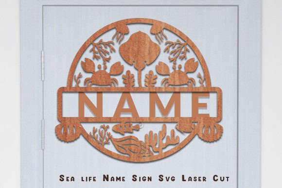 Download Sea Life Room Decor Name Sign Laser Cut - Premium Resources