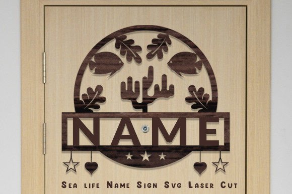 Download Sea Life Room Decor Name Sign Laser Cut - Premium Resources