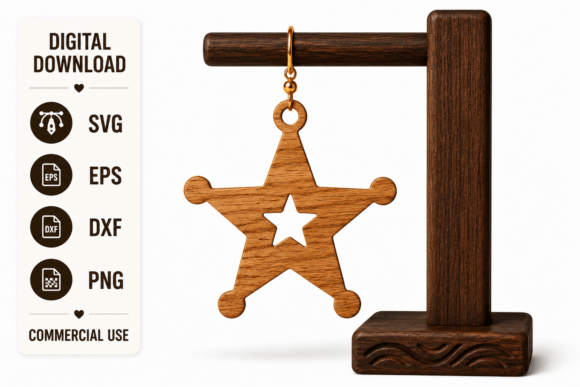 Download Western Earrings SVG Laser Cut File - Western Collection