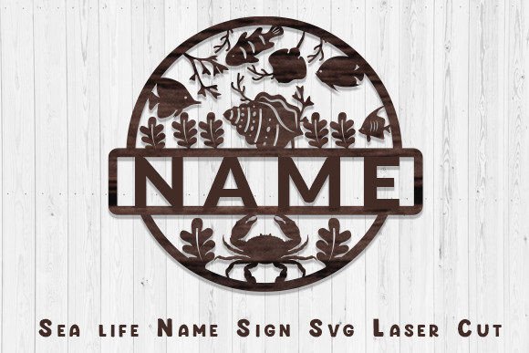 Download Sea Life Room Decor Name Sign Laser Cut - Premium Bundle
